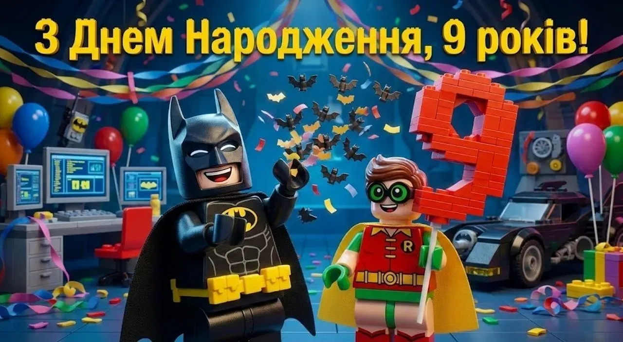 Привітання з днем народження на 9 років