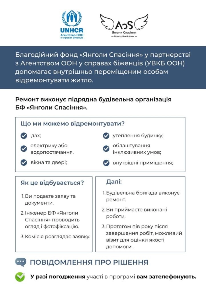 Нове життя для осель ВПО: у Кам’янській громаді стартувала програма безкоштовних ремонтів
