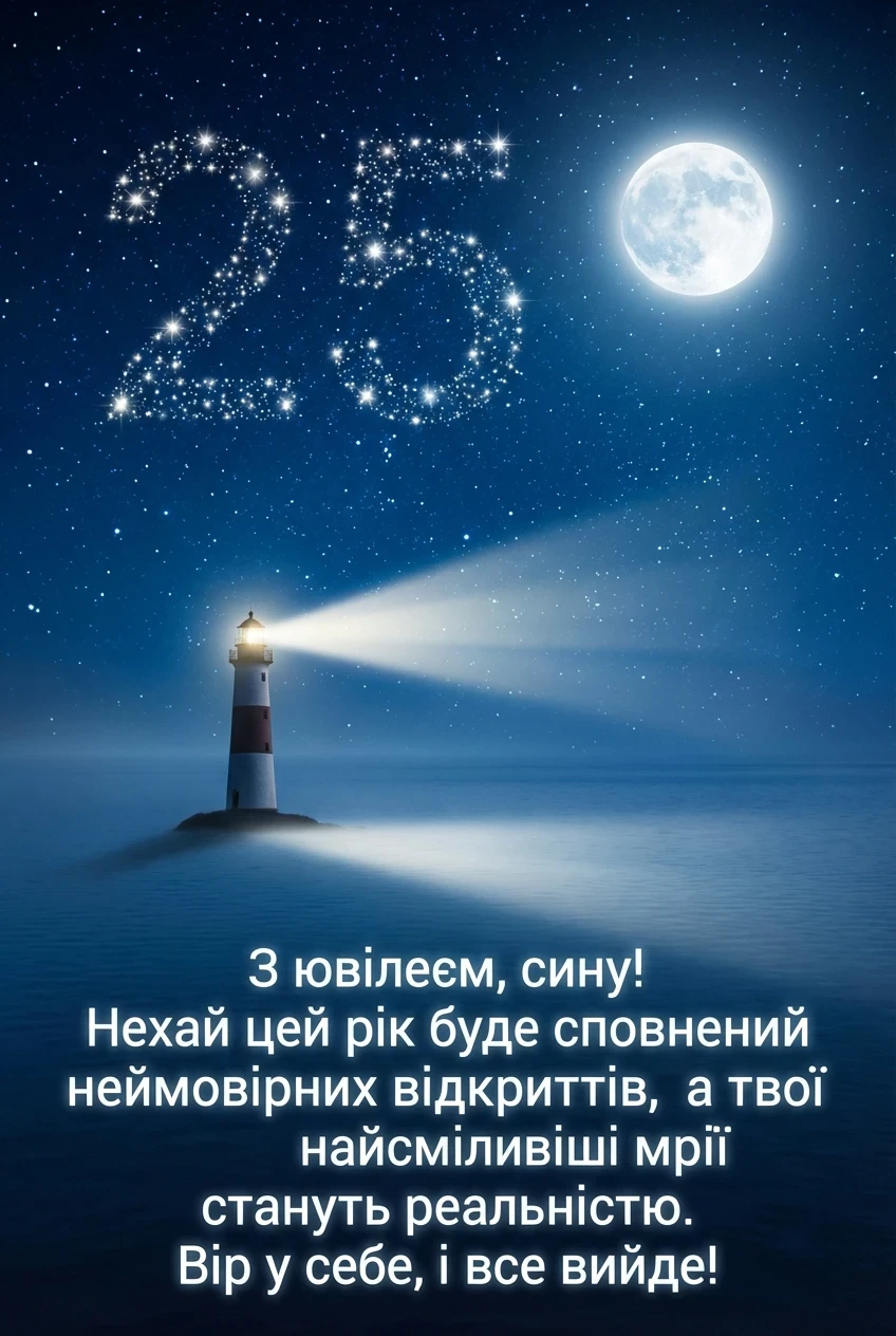 вітання сина з ювілеєм 25