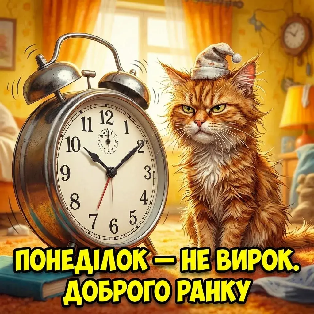 Доброго ранку, з понеділком: душевні листівки та прикольні картинки для вдалого початку тижня