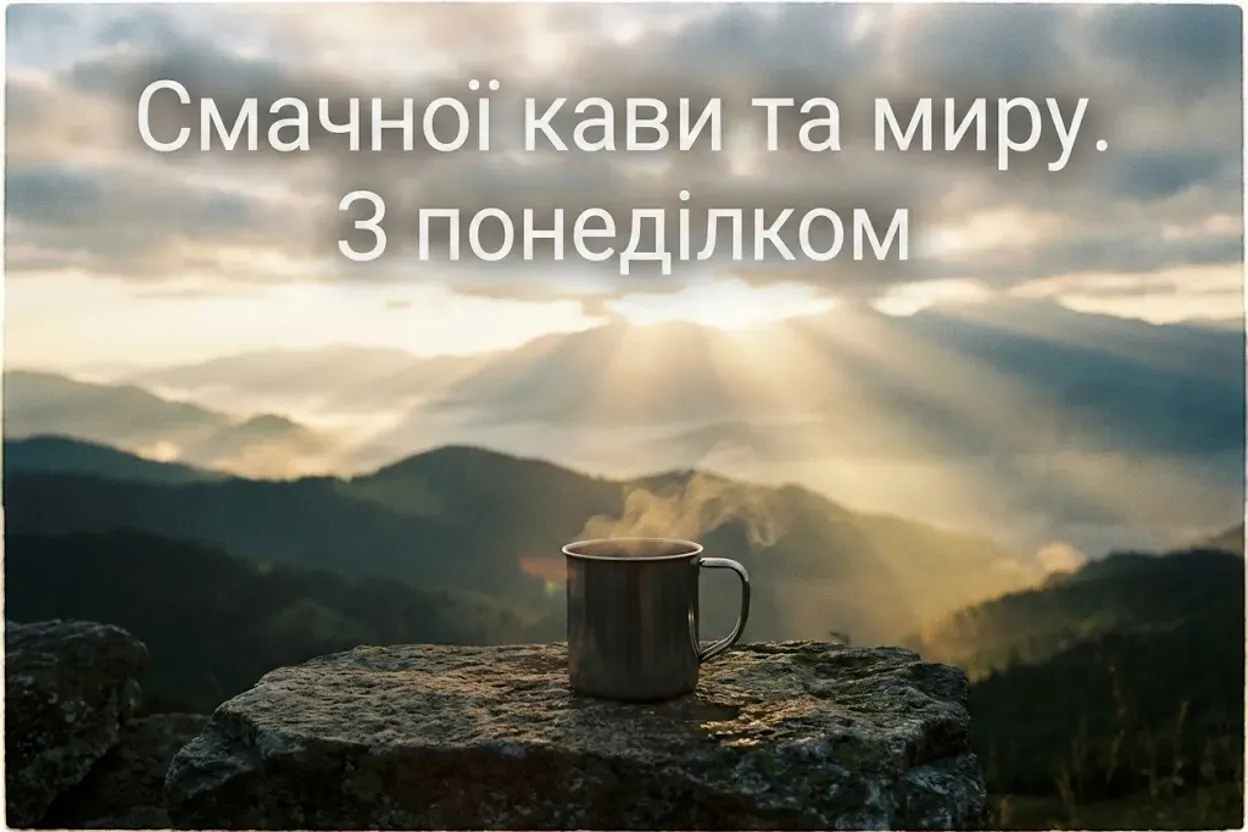 Доброго ранку, з понеділком: душевні листівки та прикольні картинки для вдалого початку тижня