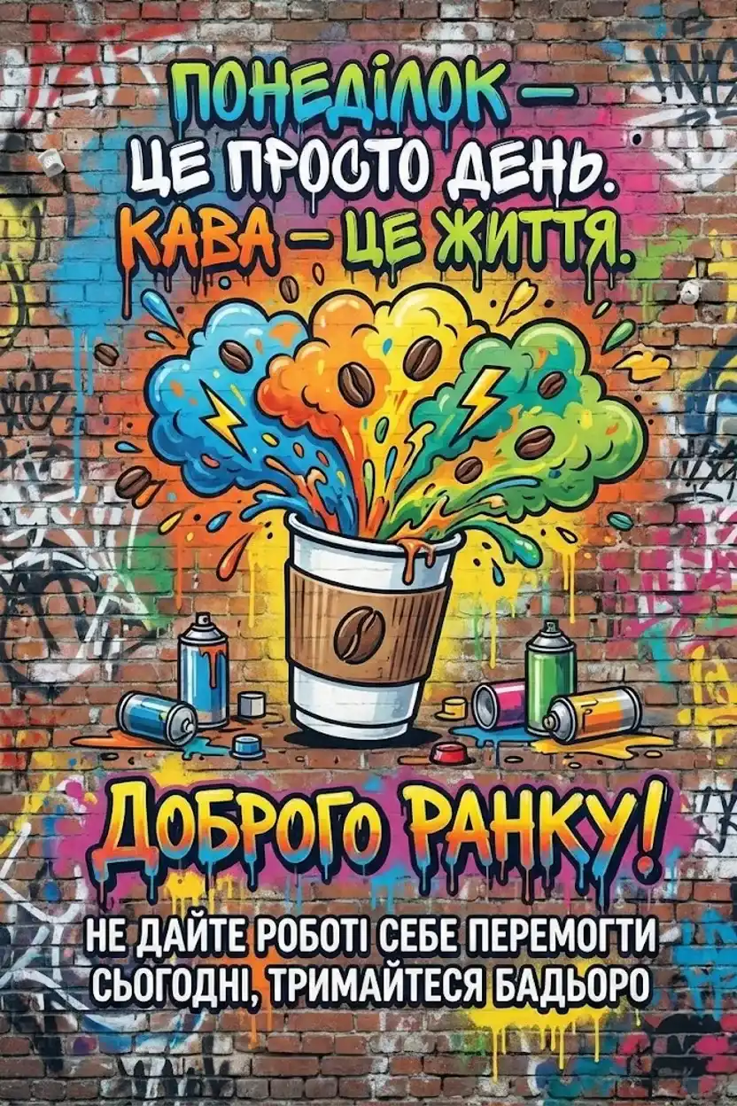 Доброго ранку, з понеділком: душевні листівки та прикольні картинки для вдалого початку тижня