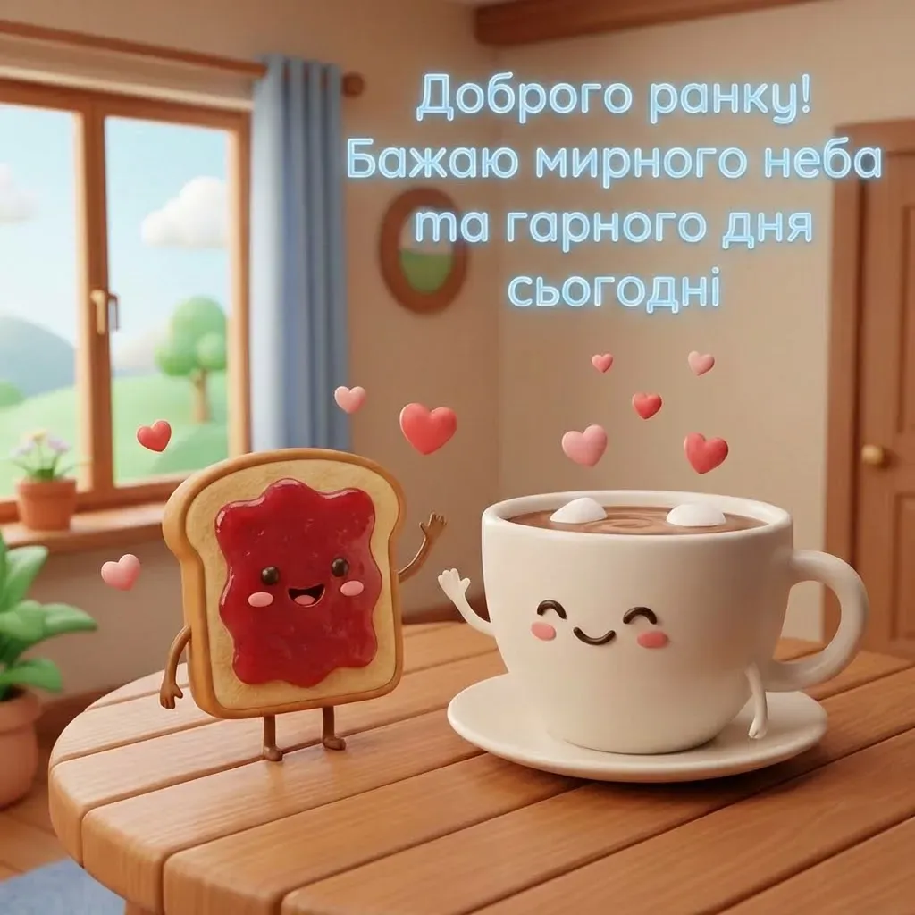 Листівки доброго ранку та гарного дня: душевна добірка для найкращого настрою