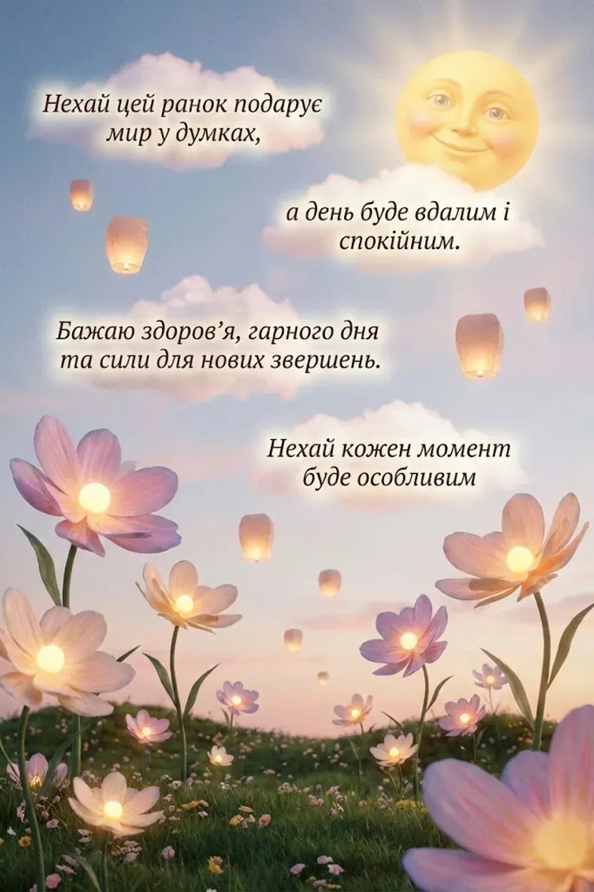 Листівки доброго ранку та гарного дня: душевна добірка для найкращого настрою