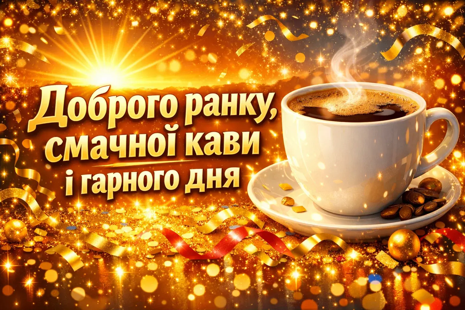 Доброго ранку, смачної кави і гарного дня: найкращі листівки та щирі побажання