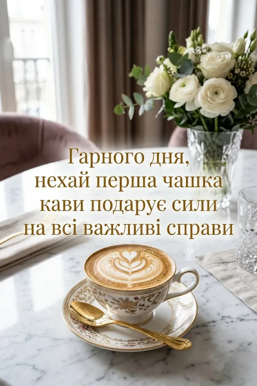 Доброго ранку, смачної кави і гарного дня: найкращі листівки та щирі побажання
