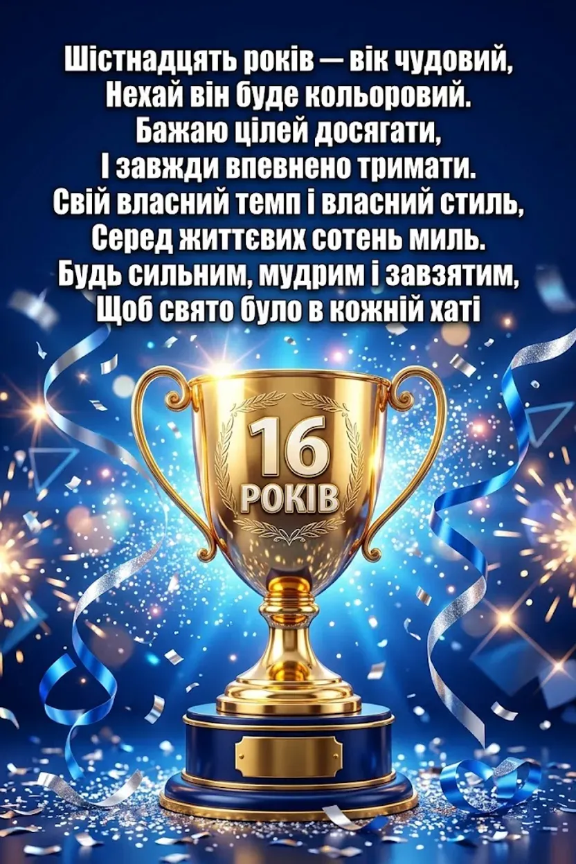 16 років — особливий рубіж: круті побажання для майбутнього чоло