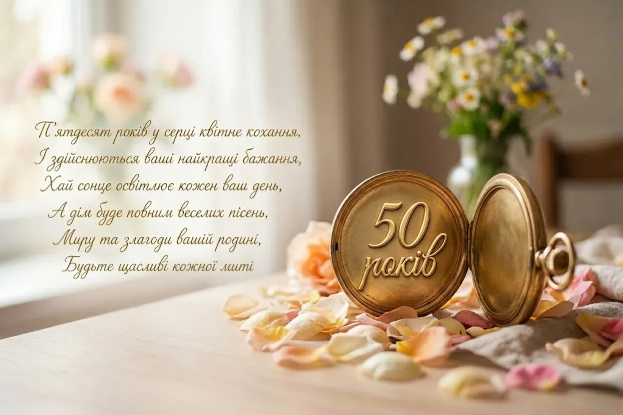 Золоте весілля: найтепліші привітання та побажання з нагоди 50-річчя шлюбу