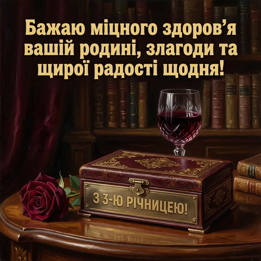 3 роки разом: картинки, вірші та щирі побажання до шкіряного весілля