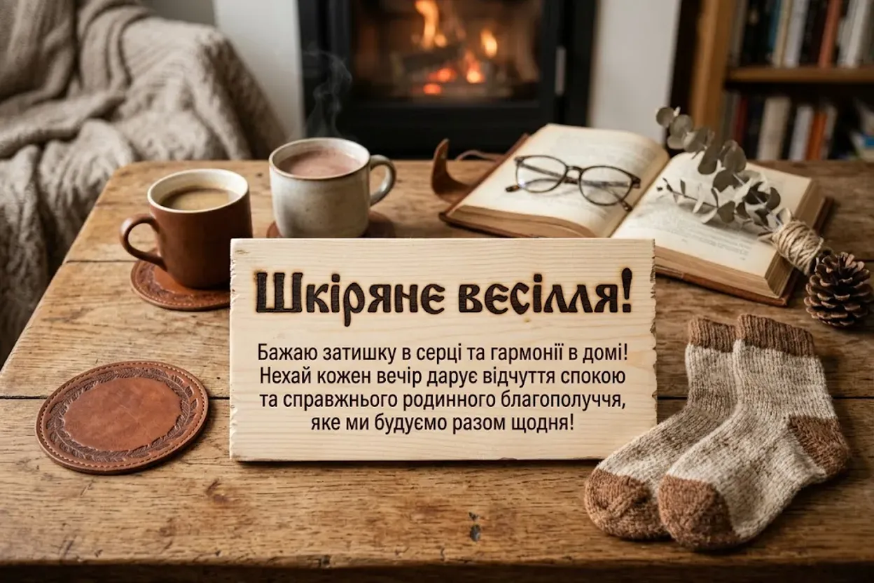 3 роки разом: картинки, вірші та щирі побажання до шкіряного весілля