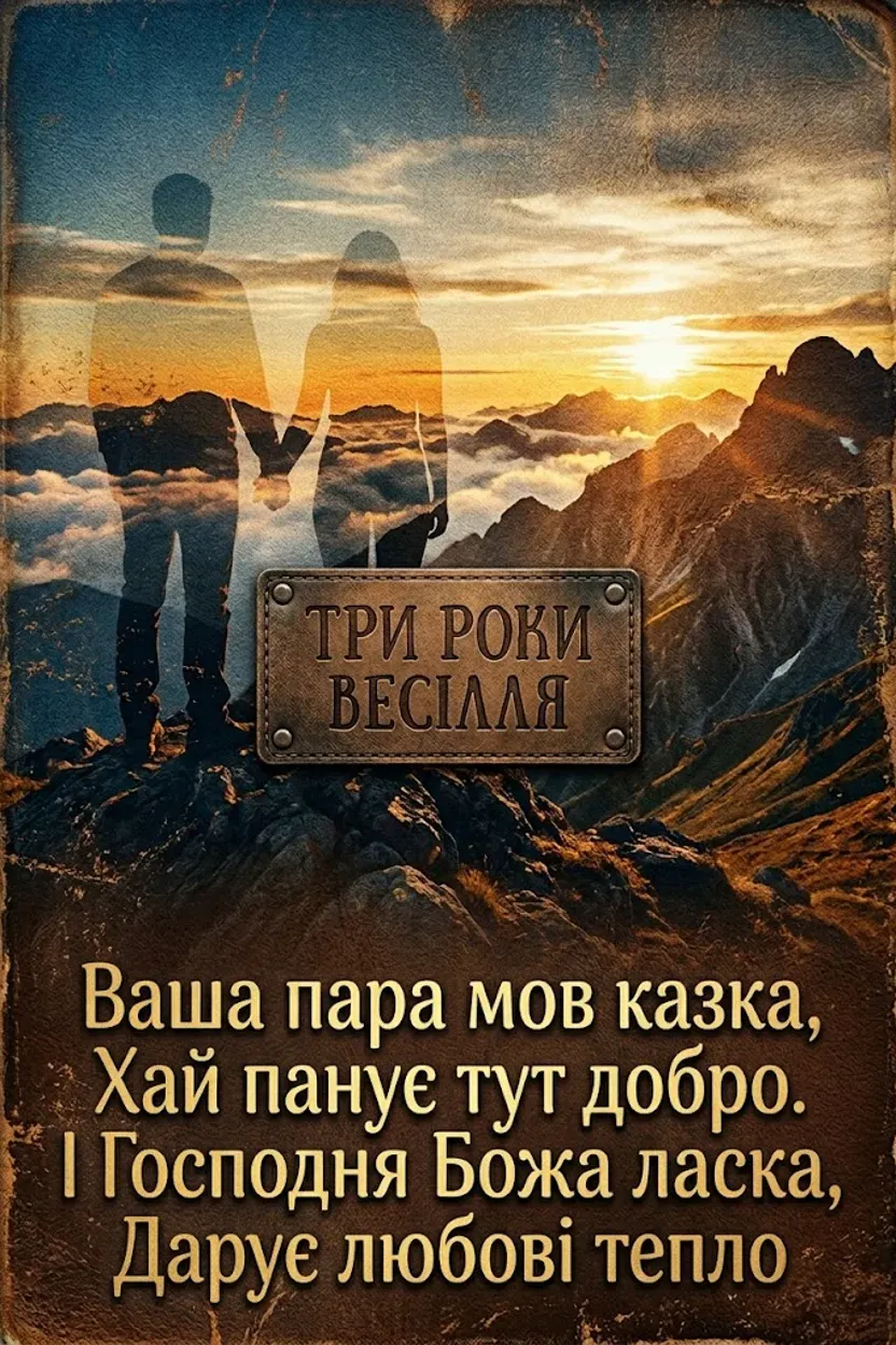 3 роки разом: картинки, вірші та щирі побажання до шкіряного весілля