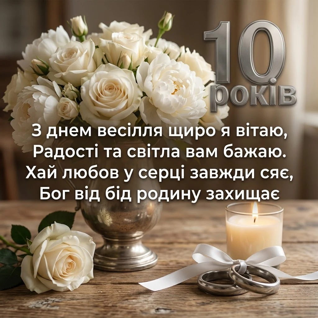 Як привітати з олов’яним весіллям: 10 років щасливого шлюбу