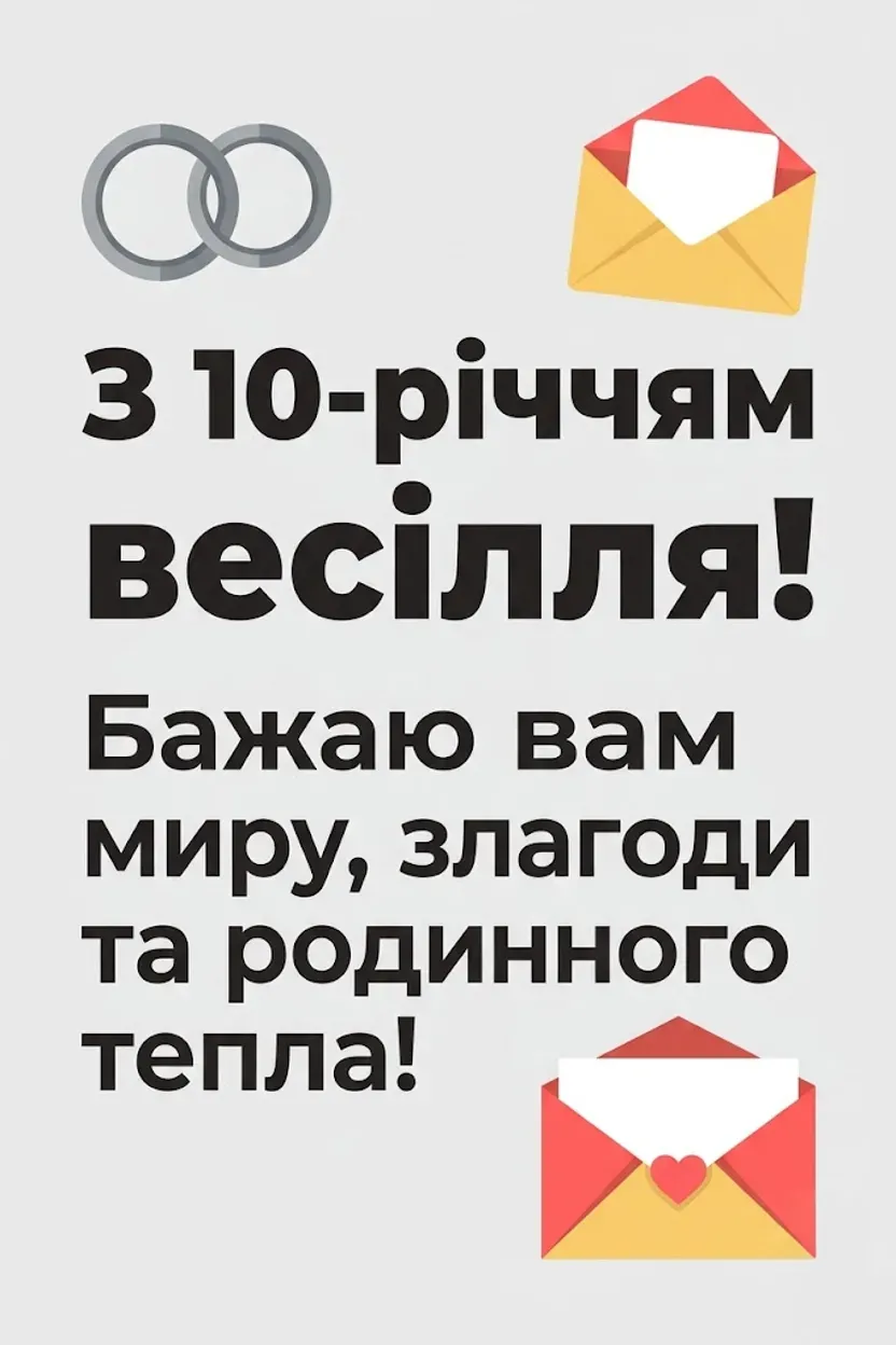 Як привітати з олов’яним весіллям: 10 років щасливого шлюбу