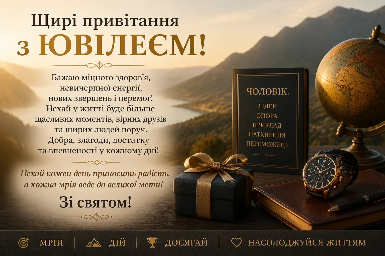 Щирі привітання з ювілеєм для чоловіка