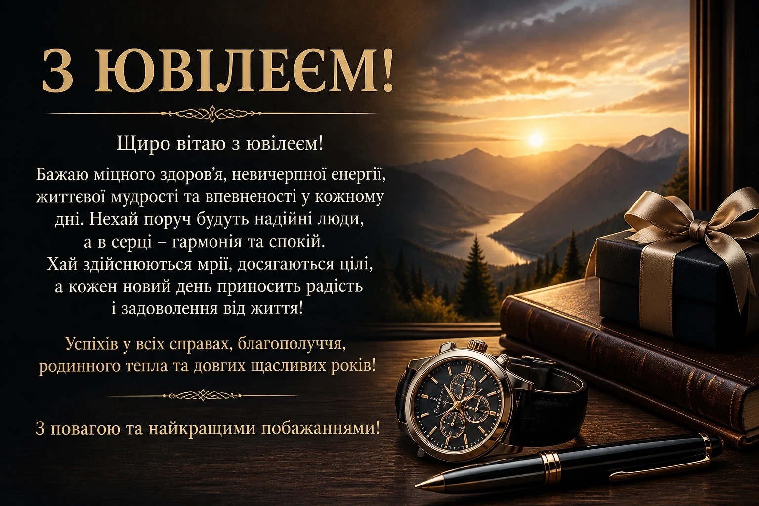 Привітання з ювілеєм для мужчини