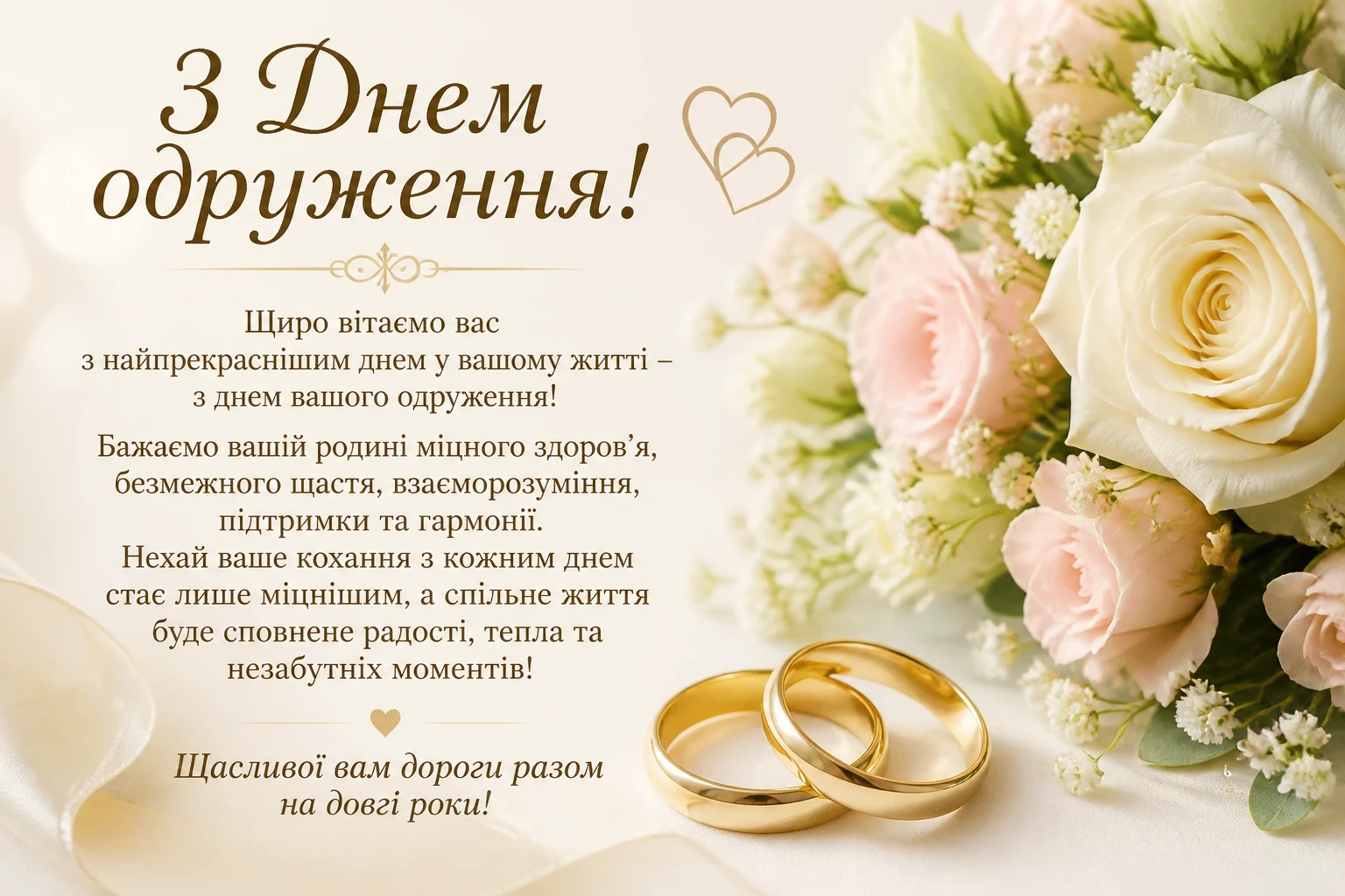 Привітання з днем одруження