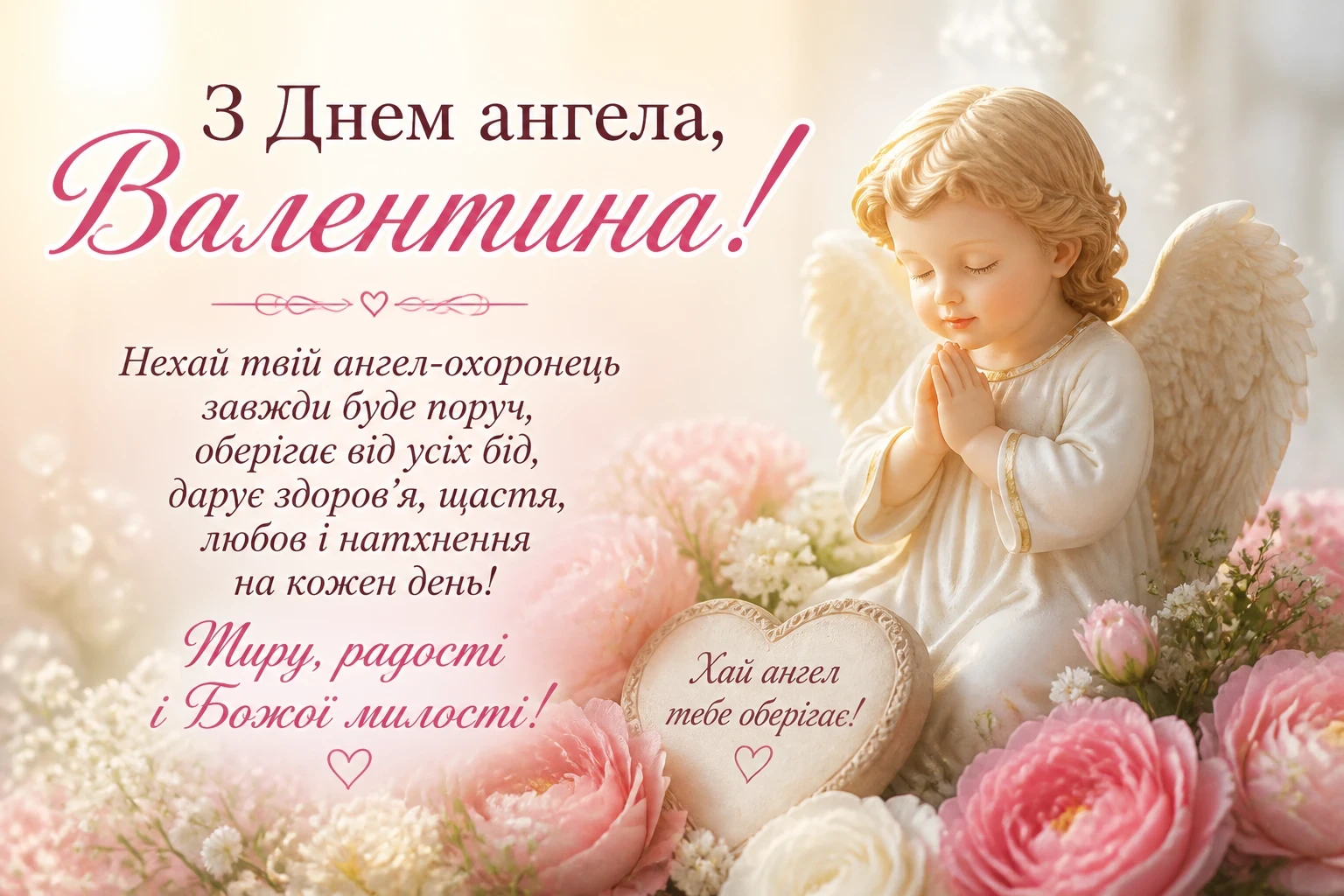 Привітання з днем ангела Валентина