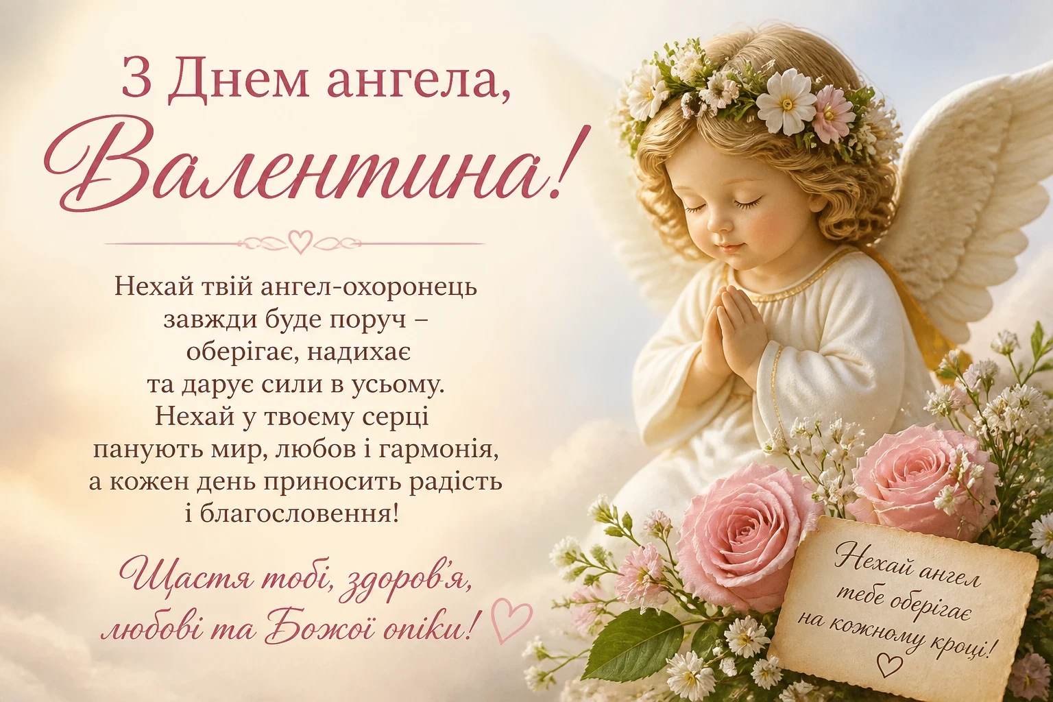 Привітання з днем ангела Валентина українською