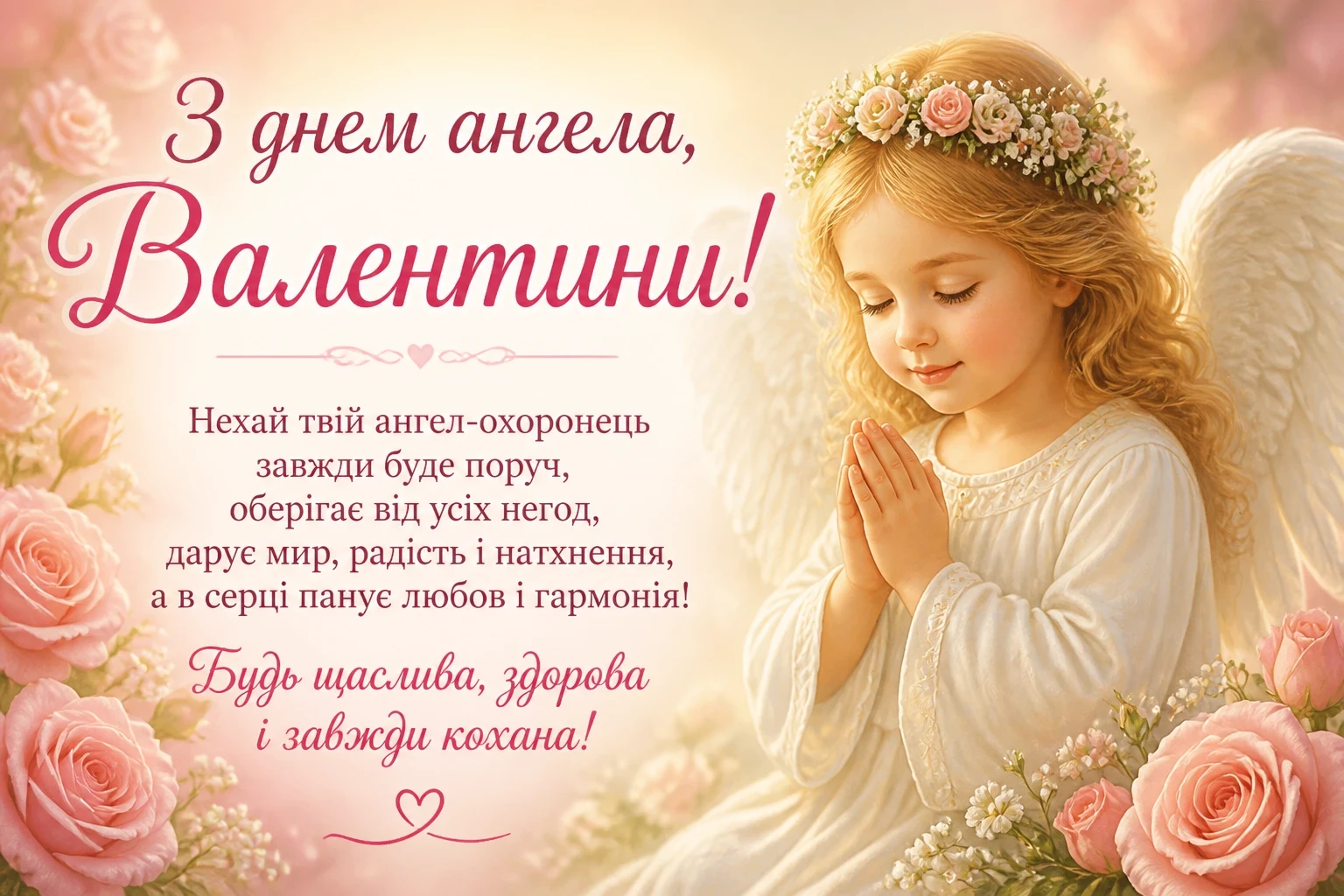 Привітання з днем ангела Валентини