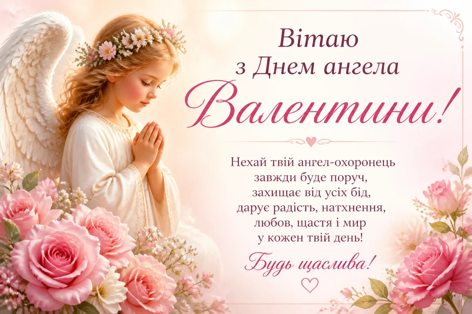 Привітання з днем ангела Валентини