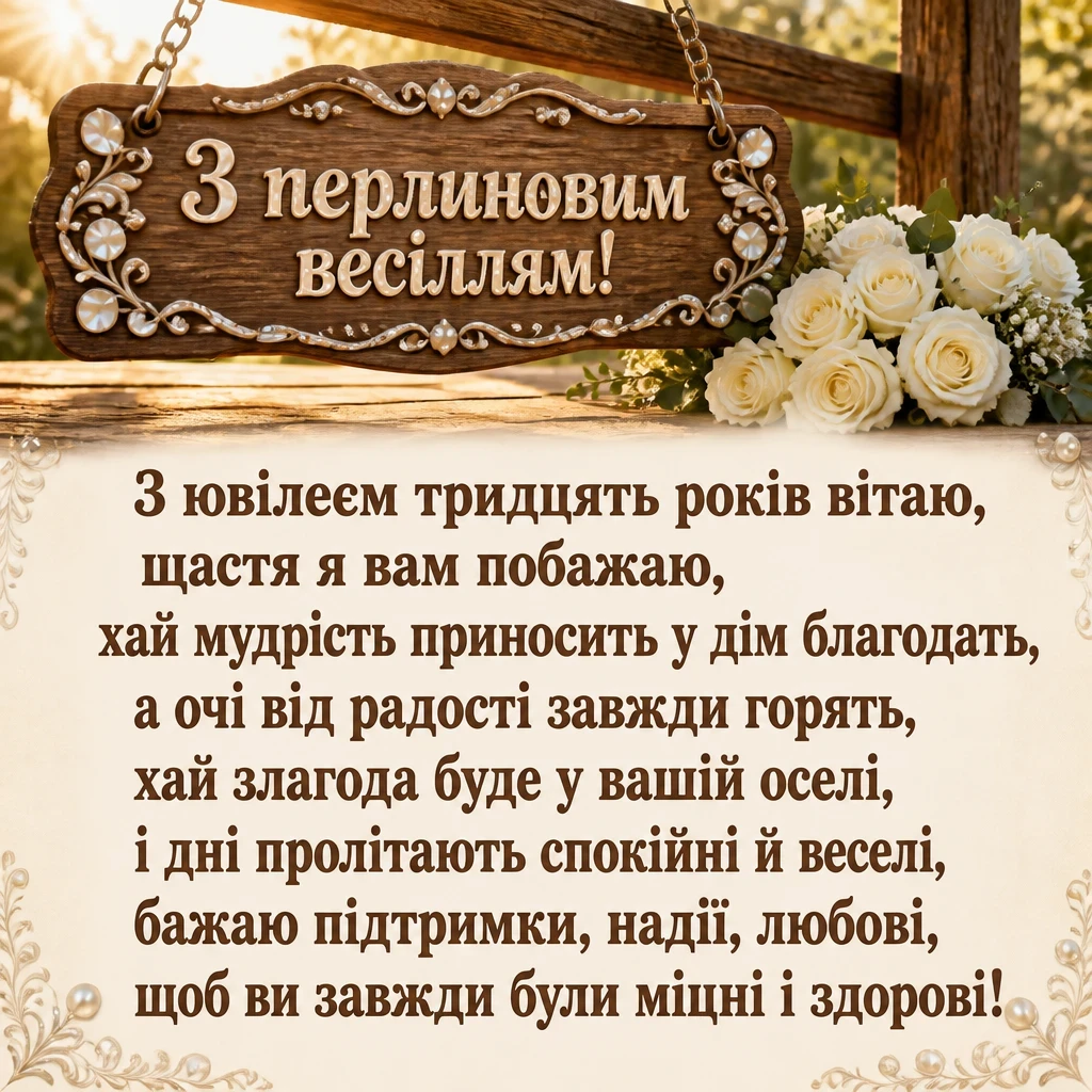 привітання з перлиновим весіллям привітання з перлиновим весіллям
