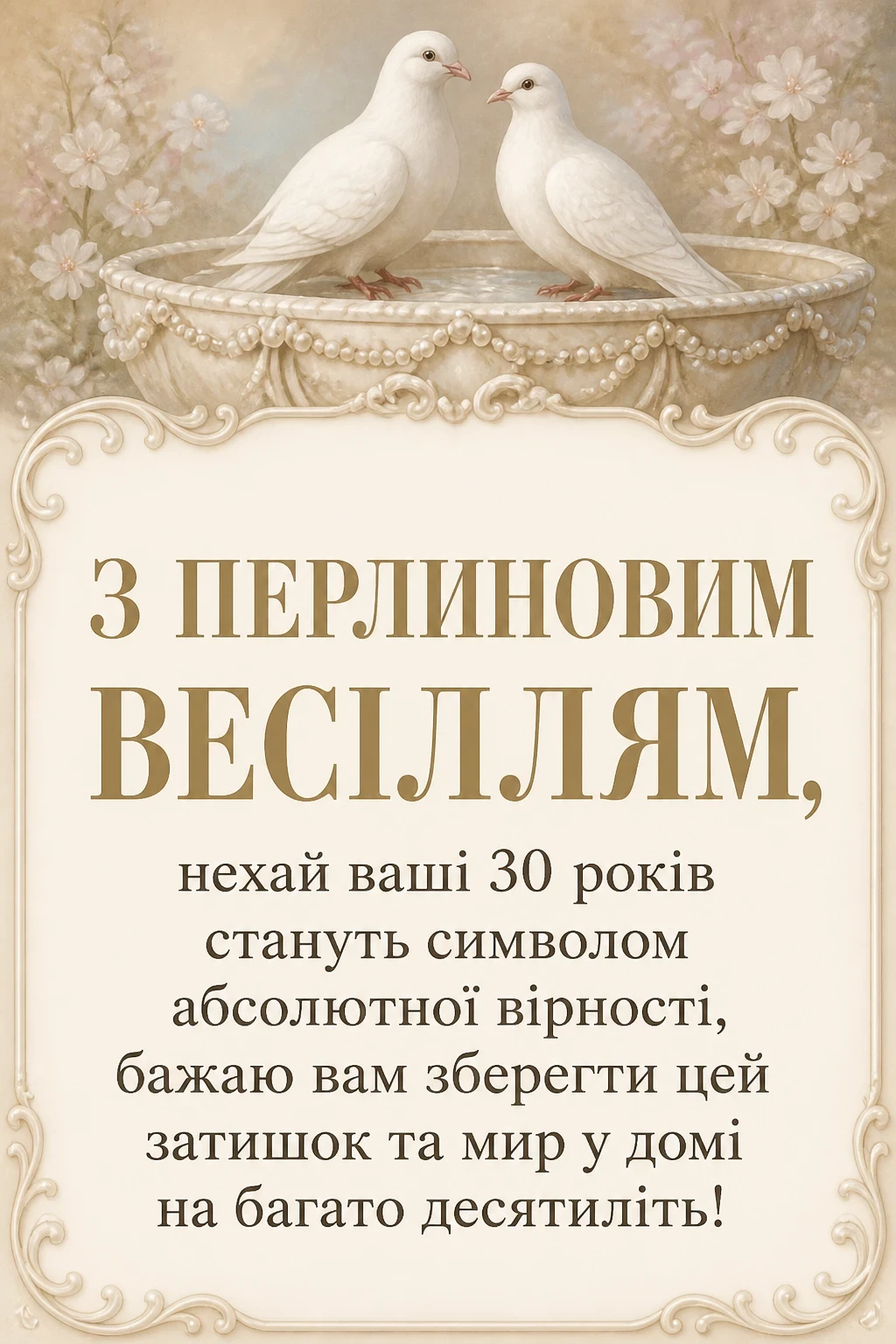 привітання з перлиновим весіллям привітання з перлиновим весіллям